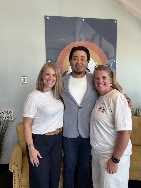 Colin Daugherty with Laura and Lee-Ann at VALE