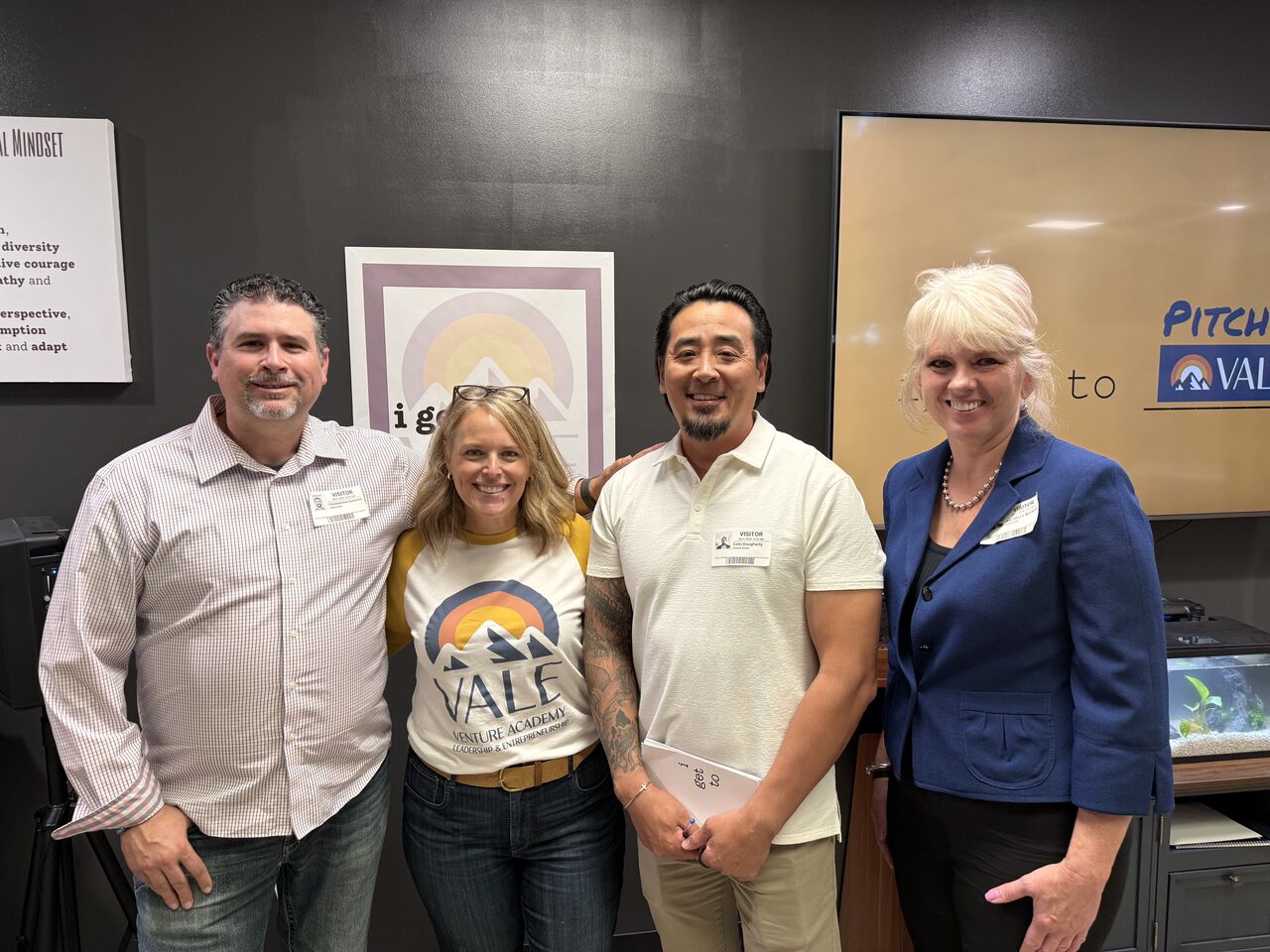 Industry-partner judges including Colin Daugherty and Jane Rodriguez at VALE Launch Week
